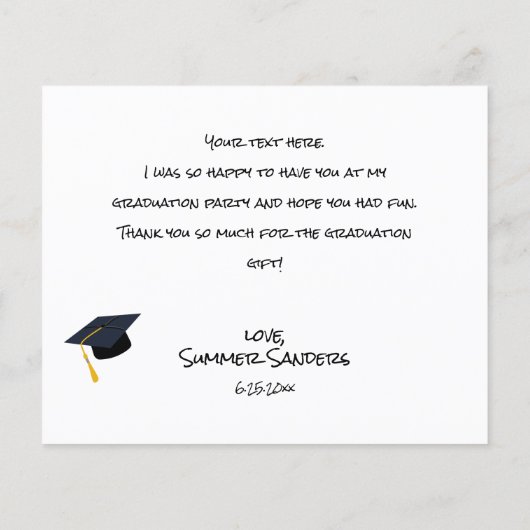 Budget Foto Afstuderen Pet White Hartelijk dank (Achterkant)