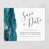 Budget Foto Agate Turquoise Blauw Zilver Save the (Voorkant)