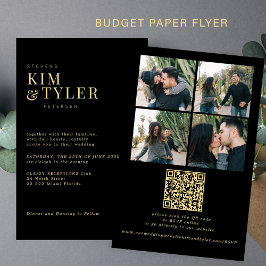 Budget foto alles in één QR RSVP bruiloft Uitnodig Flyer