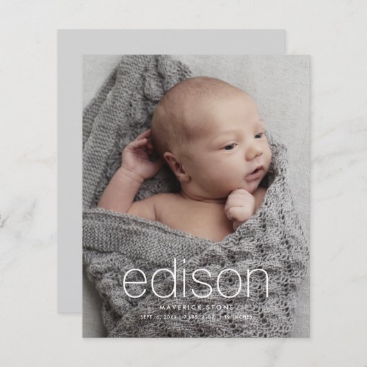 Budget Foto Baby - Aankondiging (Voorkant / Achterkant)