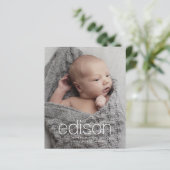 Budget Foto Baby Geboorteaankondiging (Staand voorkant)