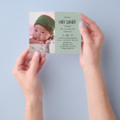 BUDGET Foto Baby Shower Aankondiging Bedankt Flyer (Hand)