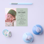 BUDGET Foto Baby Shower Aankondiging Bedankt Flyer (Enkel)