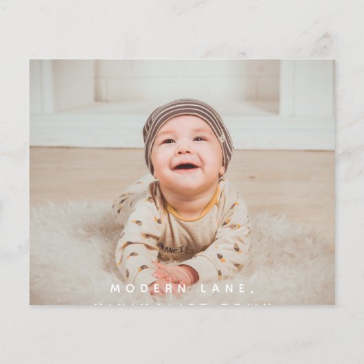 BUDGET Foto Baby shower Aankondiging Dankuwel (Achterkant)