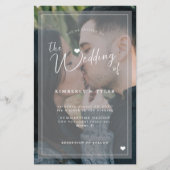 Budget foto bedekking eenvoudige trouwuitnodiging (Voorkant)