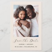 Budget Foto Beige QR-code Save the Date (Voorkant)