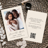 Budget Foto Beige QR-code Save the Date