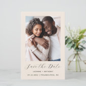Budget Foto Beige Save the Date (Staand voorkant)
