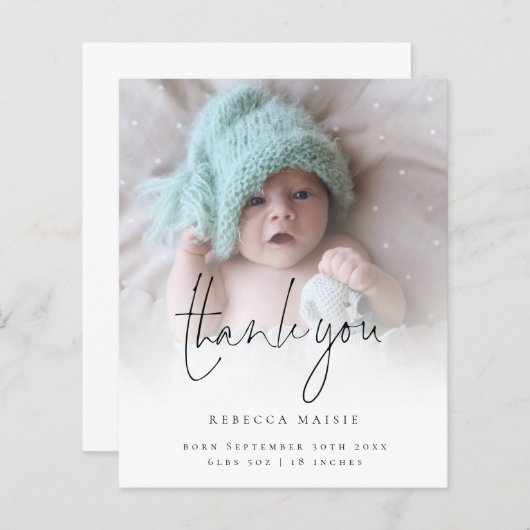 Budget foto Bekleding Dank u aanmaning (Voorkant / Achterkant)