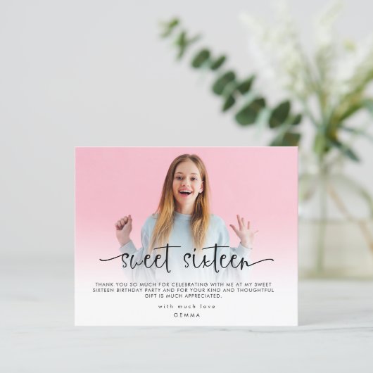 Budget foto Bekleding Sweet Sixteen Dank u (Staand voorkant)