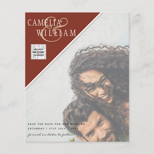 BUDGET FOTO BESPAAR DATUM QR CODE RSVP-kaneel (Voorkant)