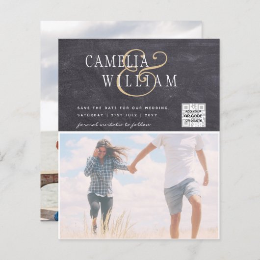 BUDGET FOTO BEWAART DATUM QR SCANNING CODE RSVP (Voorkant / Achterkant)