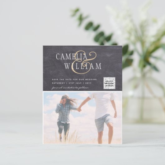 BUDGET FOTO BEWAART DATUM QR SCANNING CODE RSVP (Staand voorkant)