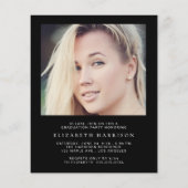 Budget Foto Black Graduparty Uitnodiging (Achterkant)