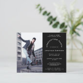 Budget Foto Black Graduparty Uitnodiging (Staand voorkant)