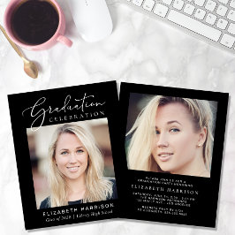 Budget Foto Black Graduparty Uitnodiging