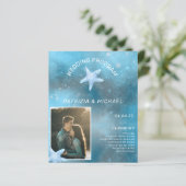 Budget Foto Blauw Zee Zomer Huwelijksprogramma (Staand voorkant)