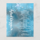 Budget Foto Blauw Zee Zomer Huwelijksprogramma (Achterkant)