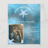 Budget Foto Blauw Zee Zomer Huwelijksprogramma (Voorkant)