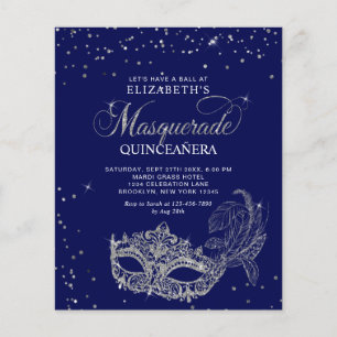 BUDGET Foto Blauw Zilveren Masquerade Quinceañera