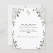 Budget Foto Bloemen Doop Doop Uitnodiging (Achterkant)