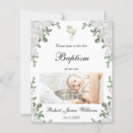 Budget Foto Bloemen Doop Doop Uitnodiging