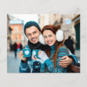 Budget Foto Bloemige Turquoise Trouw Save the Date (Achterkant)