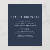 Budget Foto Blue Graduation Party Uitnodiging (Achterkant)