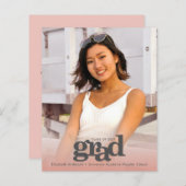 Budget foto blush roze afstuderen vet uitnodiging (Voorkant / Achterkant)