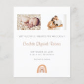 Budget Foto Boho Rainbow Birth koninklijke koninkl (Achterkant)