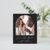 Budget Foto Boog Script Zwart Save the Date (Staand voorkant)