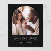 Budget Foto Boog Script Zwart Save the Date (Voorkant)