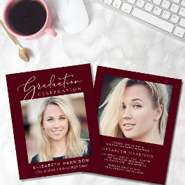 Budget foto bordeauxrood eindexamen uitnodigingska