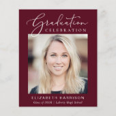 Budget foto bordeauxrood eindexamen uitnodigingska (Voorkant)