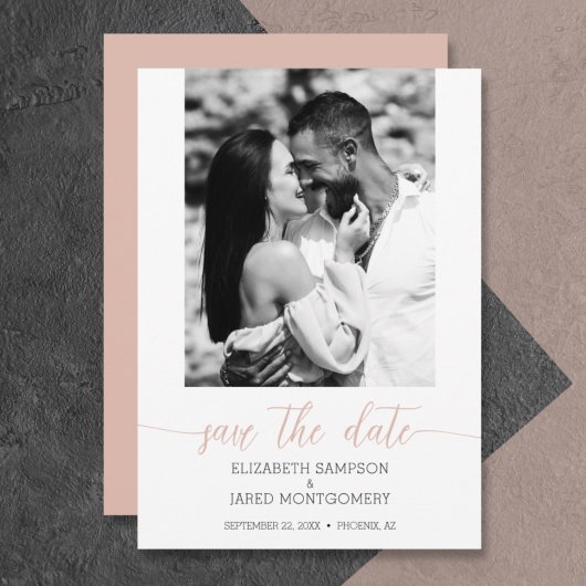 Budget foto Bruiloft Dusty Pink Save The Date