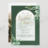 Budget Foto Bruiloft Feest Uitnodiging Rustieke Bl (Voorkant / Achterkant)