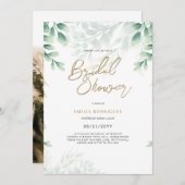 Budget Foto Bruiloft Feest Uitnodiging Rustieke Bl (Voorkant / Achterkant)