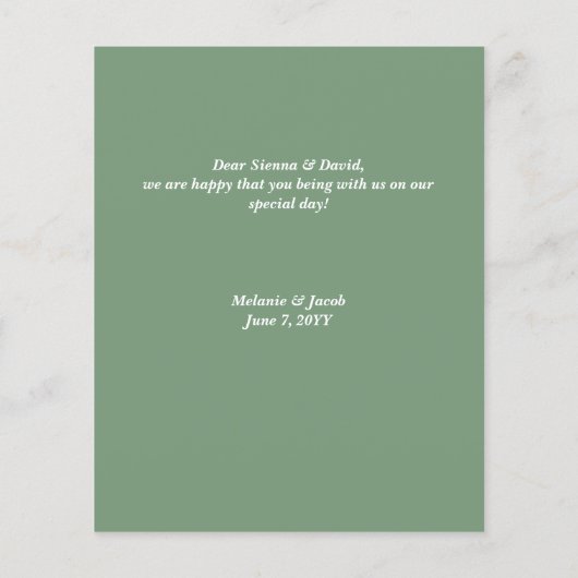 Budget Foto Bruiloft Groen Foliage Dank u Kaarten (Achterkant)