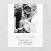 Budget Foto Bruiloft Lavendel Save The Date (Voorkant)
