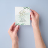 Budget Foto Bruiloft Uitnodiging Rustieke Blad Flyer (Hand)