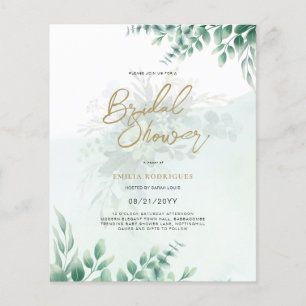 Budget Foto Bruiloft Uitnodiging Rustieke Blad Flyer