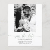 Budget Foto Bruiloft Wijze Groen Save The Date (Voorkant)