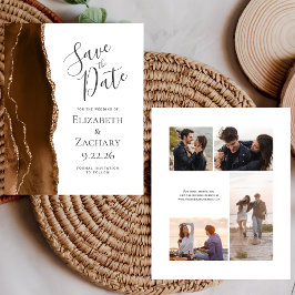 Budget Foto Bruin Goud Agaat Save the Date