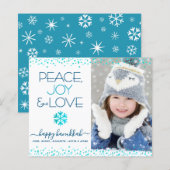 Budget foto Chanoeka Peace Love Sneeuwvlok Kaart (Voorkant / Achterkant)