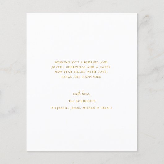 Budget foto Christmas Gold Arch Script Kaart (Achterkant)