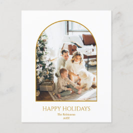 Budget foto Christmas Gold Arch Script Kaart