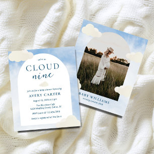 Budget foto Cloud 9 Dreamy Clouds Baby shower Flyer