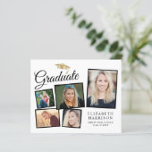 Budget Foto Collage Afstudeerfeest Uitnodiging (Staand voorkant)