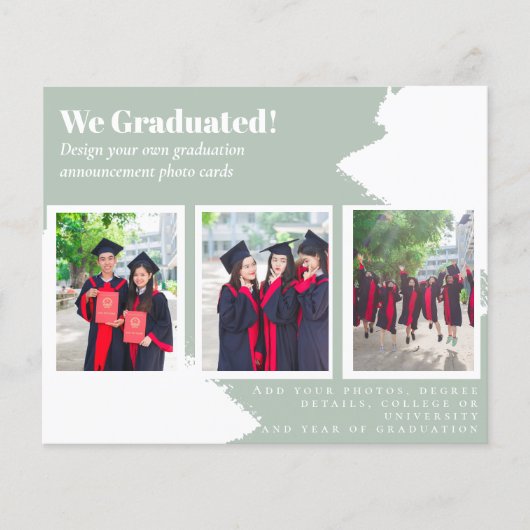 BUDGET Foto Collage AFSTUDEREN Aankondiging Kaarte (Voorkant)