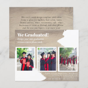 BUDGET Foto Collage AFSTUDEREN Aankondiging Kaarte